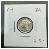 1941 Mercury Silver Dime