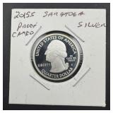 2015-s Proof Cameo Silver Saratoga Quarter