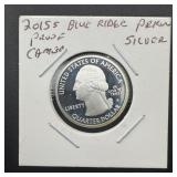 2015-s Proof Cameo Silver Blue Ridge Quarter