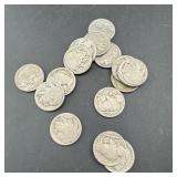 Lot 15 Buffalo Nickels No Date/partial