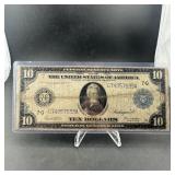 1914 $10 Federal Reserve Note Blue Seal Chicago Fr