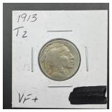 1913 Type 2 Buffalo Nickel VF+