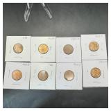 8 Bu Wheat Cents 1944-s 1951-d 1954-d 1955-d 1936