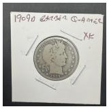 1909-D Barber Silver Quarter