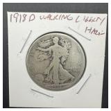 1918-D Walking Liberty Silver Half