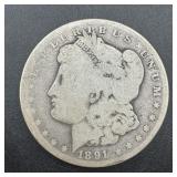 1891-cc Morgan Silver Dollar