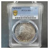 1878 8tf Morgan Silver Dollar Pcgs Ms62