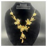 Orange Bead Filigree Necklace