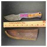 Mhs Cutlery 3.5 In Damascus Blade Knife ï¿½ Full Tan