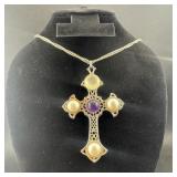 Sarah Coventry Cross Necklace