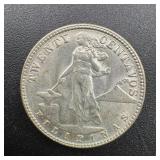 1944 Philippines 20 Centavos Silver Coin