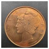 1 oz .999 Fine Copper Round ï¿½ Mercury Dime Design