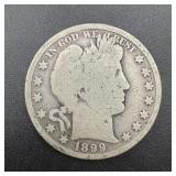 1899 Barber Silver Half Dollar ï¿½ Better Date
