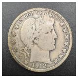 1912 Barber Silver Half Dollar