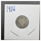 1906 Barber Silver Dime
