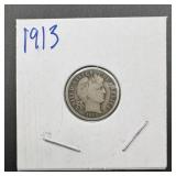 1913 Barber Silver Dime