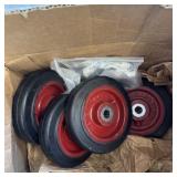 Four Swivel Roller Bearing Cast Iron Wheel Sets 4