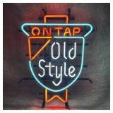Old Style On Tap Neon Beer Sign-15' X 20'. Real Gl