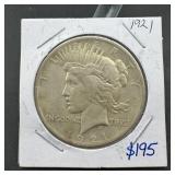 1921 High Relief Peace Silver Dollar Higher Grade.