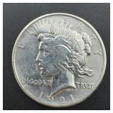 1921 High Relief Peace Silver Dollar Higher Grade.
