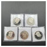 Five Gem Dcam Kennedy Silver Half Dollars 1995-199