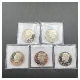 Five Gem Dcam Kennedy Silver Half Dollars1990-1994