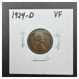 1924-d Lincoln Wheat Cent. Mintage 2,520,000.