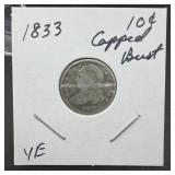 1833 Capped Bust Silver Dime.