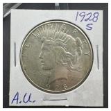 1928-s Peace Silver Dollar.
