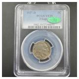 Rare 1937-d Pcgs Vf35 3-legged Buffalo Nickel(cac)