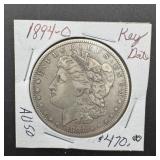 1894-s Morgan Silver Dollar Key Date. Mintage 1,26