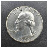 1964 Washington Silver Quarter Higher Grade.