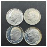 Four Proof Roosevelt Dimes: 1992-s, 1993-s, 1994-s