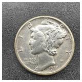 1937 Mercury Silver Dime.