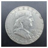 1963-d Franklin Silver Half Dollar. Mintage 67,069