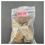 Bag Of 100 Unsearched Wheat Cents. Unsearched By A
