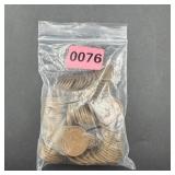 Bag Of 100 Unsearched Wheat Cents. Unsearched By A