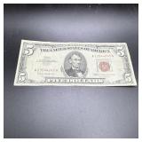 1963 $5 Red Seal United States Note.