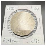 1976 Australia 50-Cent Coin (cupronickel, non-silv