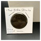 1862 India One-Cent Coin.