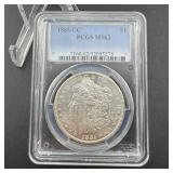 1885-CC Morgan Silver Dollar PCGS MS65. Mintage 22