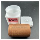 $20 Morgan Silver Dollar roll. End coins showing 1