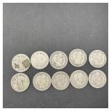 Bag Of 10 Silver Quarters Including Barber And Sta