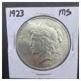 1923 Peace Silver Dollar Higher Grade. Mintage 30,