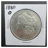 1880-o Morgan Silver Dollar. Mintage 5,305,000.