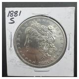 1881-s Morgan Silver Dollar. Mintage 12,760,000.