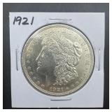1921 Morgan Silver Dollar. Mintage 44,690,000.