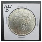 1921-d Morgan Silver Dollar. Mintage 20,345,000.