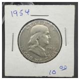 1954 Franklin Silver Half Dollar.