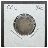 1902 Barber Silver Dime.